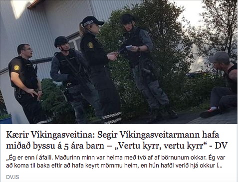 Byssu miðað á fimm ára barn