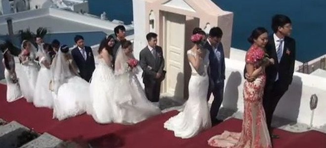 Kínversku túristarnir og Santorini