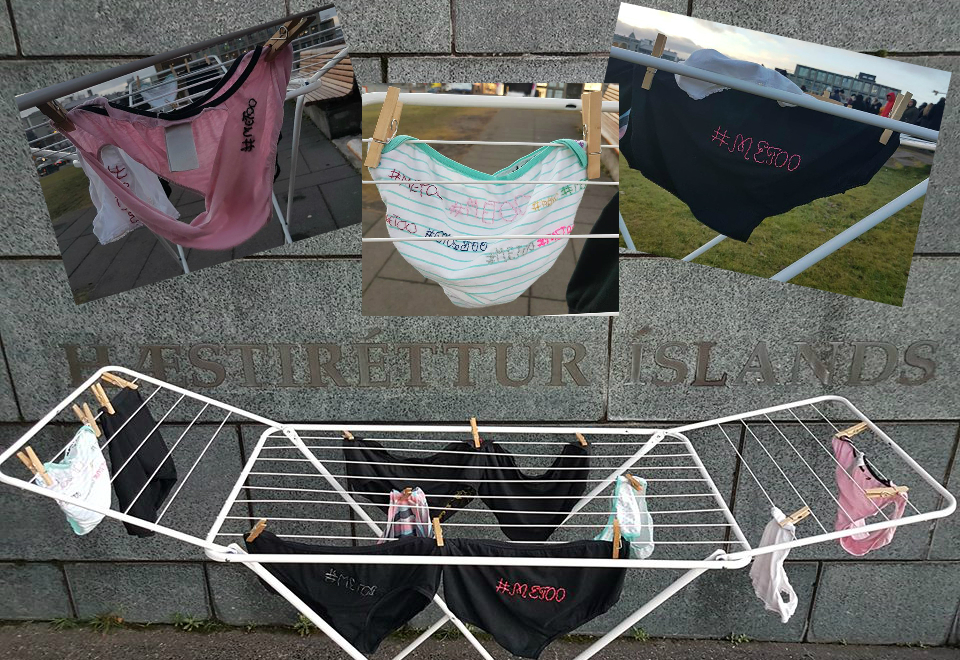 #metoo gjörningur Sigrúnar vakti athygli á kvennafrídeginum: „Þetta er til minnis um þær stúlkur sem aldrei höfðu rödd“
