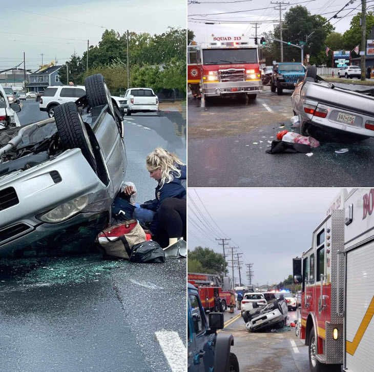 Barnshafandi slökkviliðskona lenti í árekstri – Bjargaði bílstjóra og ól síðan barn sitt