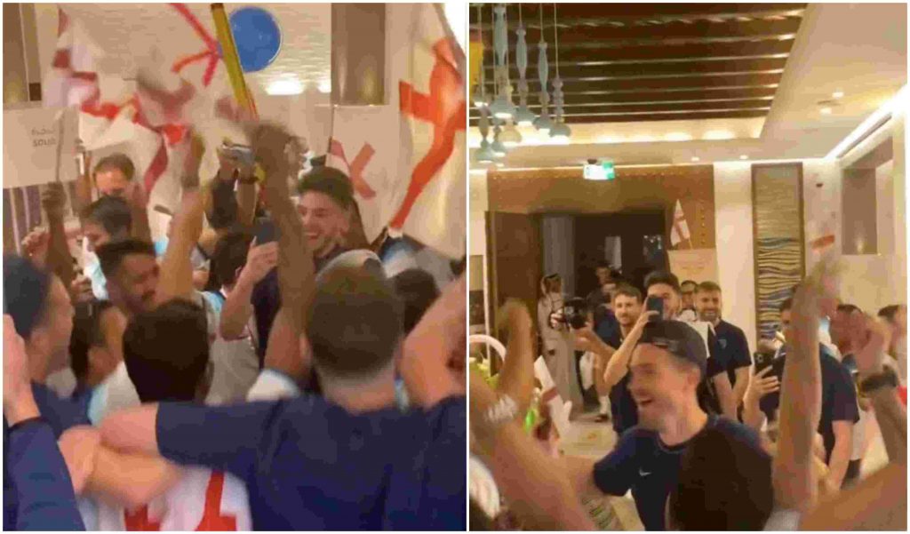 Sjáðu hvernig tekið var á móti enska landsliðinu á hótelinu í nótt – Grealish allt í öllu