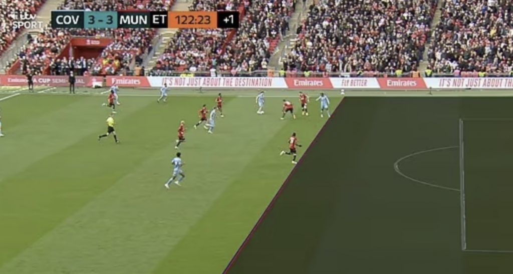 Telja að VAR hafi teiknað línuna á vitlausan stað til að bjarga United frá áfalli – Sjáðu myndina