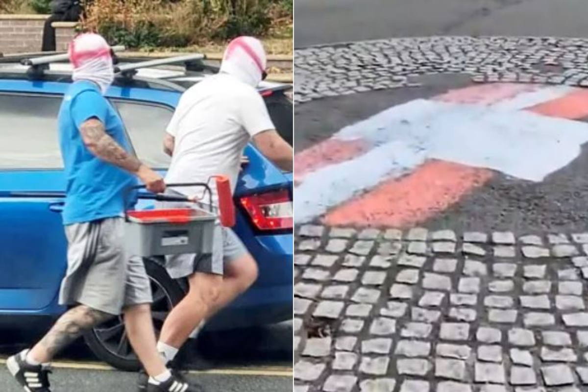 Enskir nýnasistar máluðu danska fánann á götuna – „Þvílíkir hálfvitar“