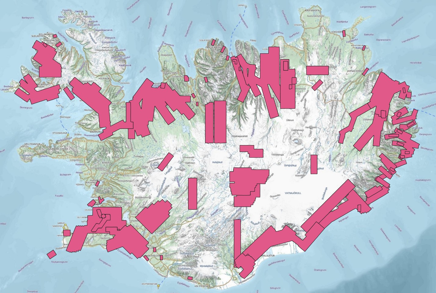 Viðraði vel til loftmyndatöku