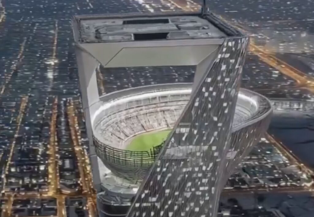 Sádarnir kynna ótrúlega hugmynd – Völlur sem yrði byggður ofan á skýjakljúf