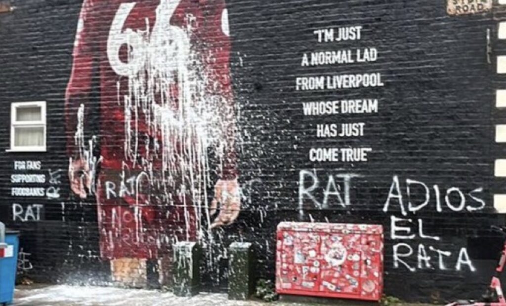 Unnu skemmdarverk nálægt Anfield í nótt – „Rotta“