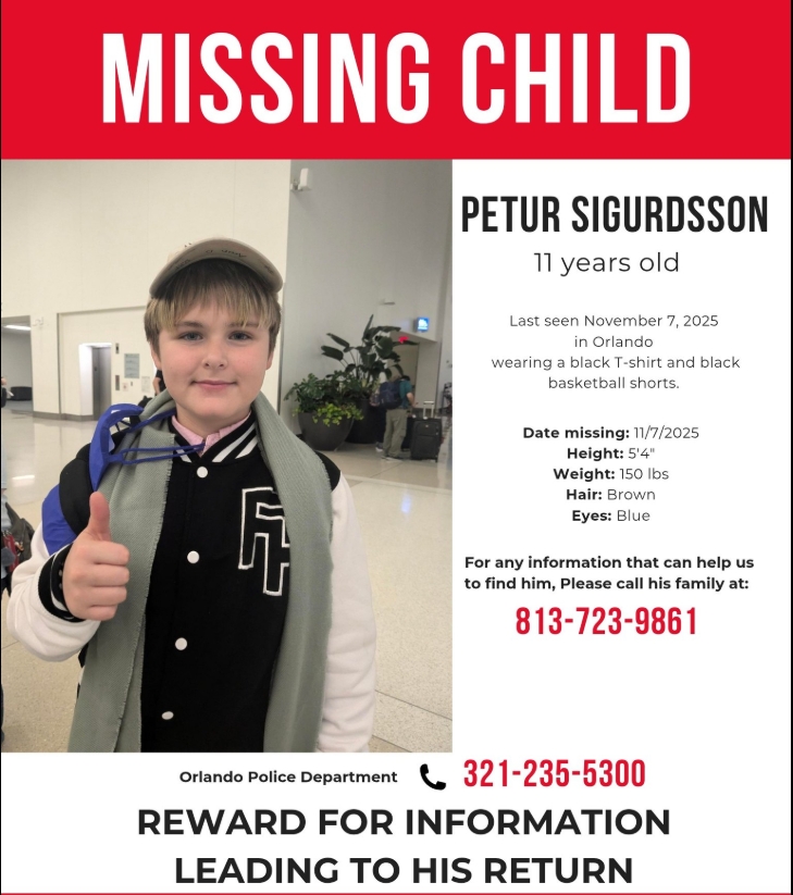 Ellefu ára íslenskur drengur týndur í Flórída – Lögregla heitir fundarlaunum