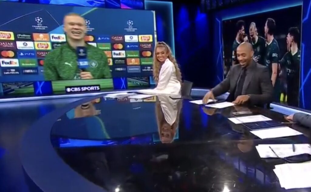 Kostulegt atvik í beinni – Haaland skíthræddur við Carragher