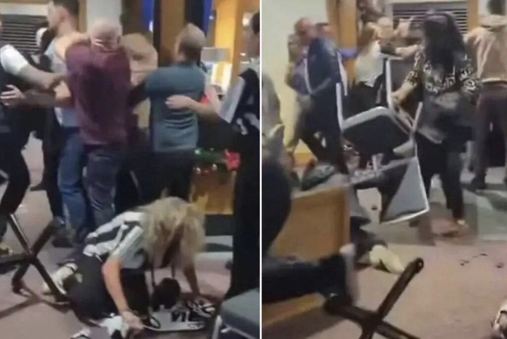 Óhugnanleg slagsmál náðust á myndband – Börn og konur heyrðust öskra af hræðslu