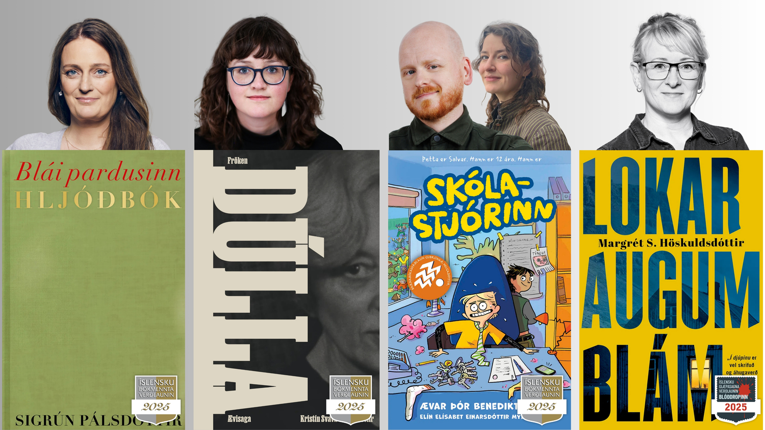 Þau hlutu Blóðdropann og Íslensku bókmenntaverðlaunin