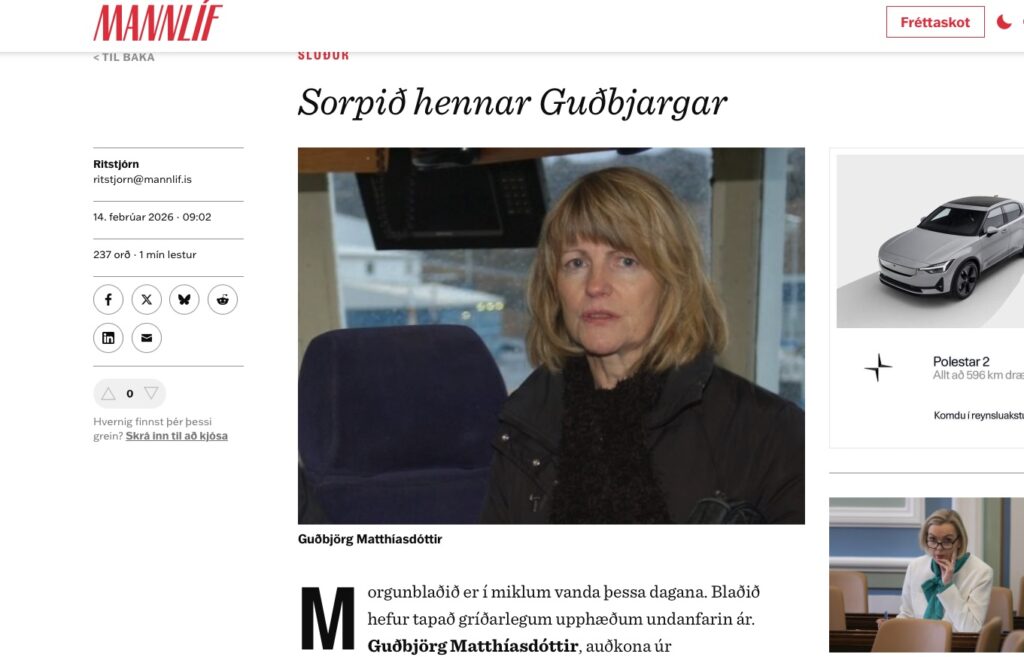 Orðið á götunni: Mannlíf hjólar í eigendur Moggans og gerir mikið úr erfiðri stöðu – hættir Moggi að koma út á pappír?