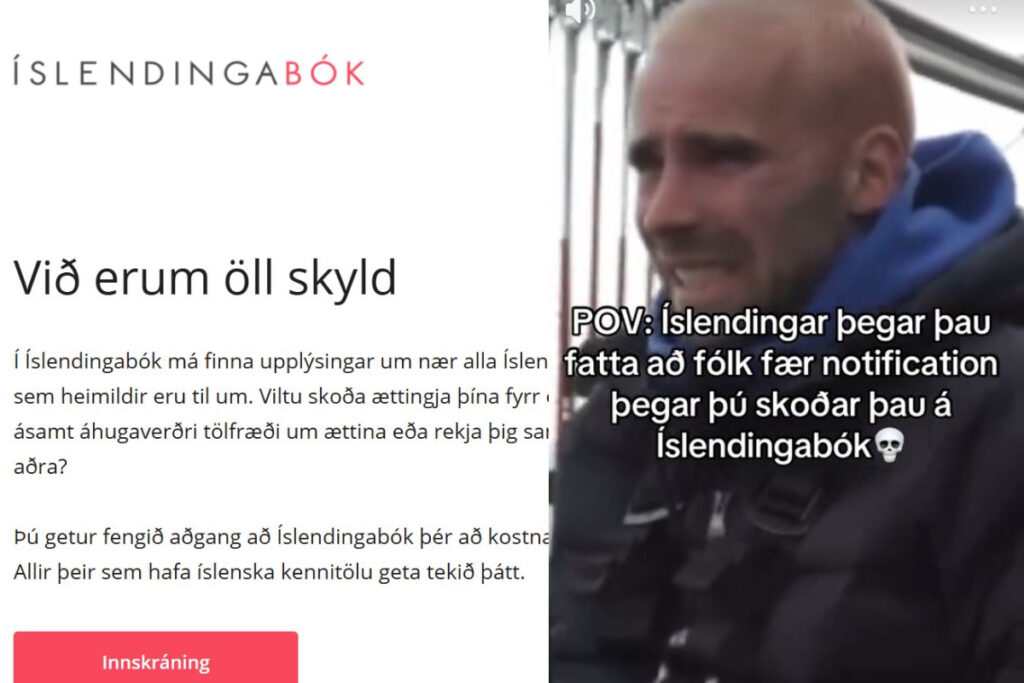 TikTok myndband segir að fólk fái tilkynningar þegar því er flett upp í Íslendingabók – En hvað er hið sanna?